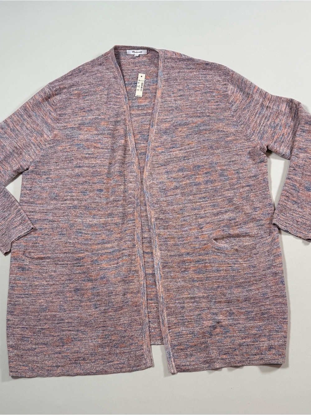 NWT Madewell Marled Summer Ryder Cardigan Sweater Multicolor Boho Coastal Size L - Picture 2 of 9